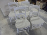 Set of 4 Antique Painted Ladder Back Chairs