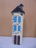 Painted Wooden Birdhouse Cabinet