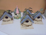 Group of 5 Wooden Decorative Bird Houses