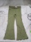 Cat & Jack XS (4/5) Green Ribbed Pull On Flare Pants.