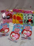 QTY 6 Notebook, QTY 6 Squeezable Valentoys