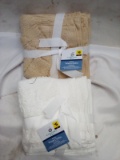 Comfort Bay Washcloths. Qty 2- 5 Packs. White & Tan.