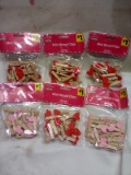 Valentines Crafts. Mini Wooden Heart Clips. Qty 6- 18 Packs.