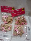 QTY 4 pkgs 18 count Mini wood clips with hearts