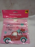 QTY 1 pkg 12 count Valentines day drawstring bags