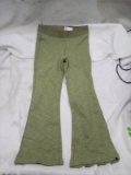 Cat & Jack XS (4/5) Green Ribbed Pull On Flare Pants.