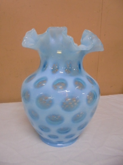 Fenton Coin Dot Fluted Vase