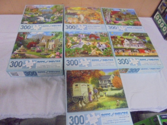 Group of (7) 300pc Jigsaw Puzzles