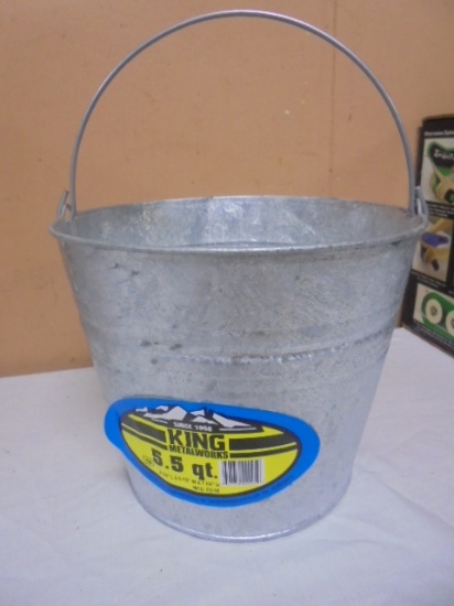 King Metal Works 5.5qt Galvinized Steel Bucket