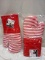 QTY 2 Red and white Cotton Oven Mitt with Silicone Grip