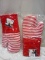 QTY 2 Red and white Cotton Oven Mitt with Silicone Grip