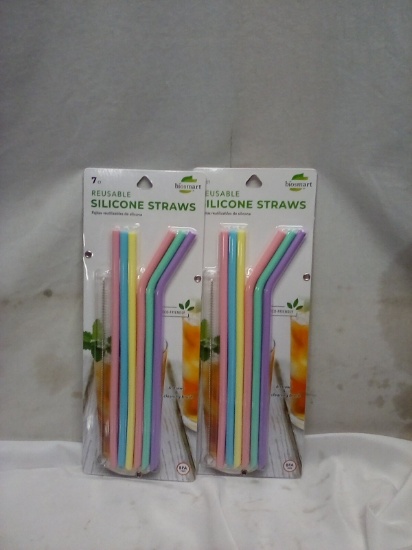 Qty 14 Reusable Silicone Straws