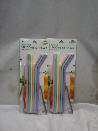 Qty 14 Reusable Silicone Straws