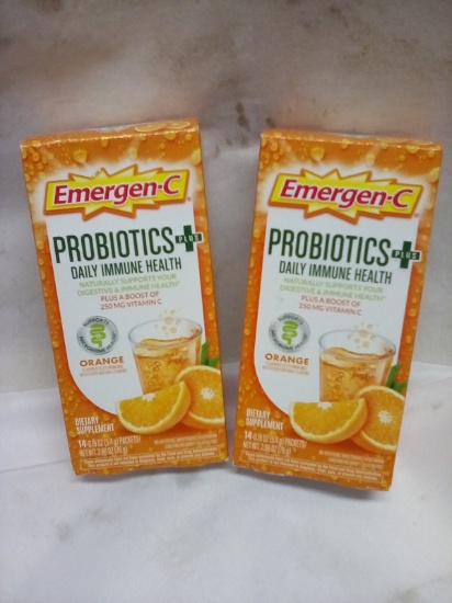 Emergen-C Probiotics Daily Immune Health. Qty 2- 14 Packs.