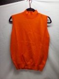 QTY 1 Orange sleeveless sweater, size medium