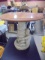 Round Wood Top Pedistal Side Table w/ Cherub