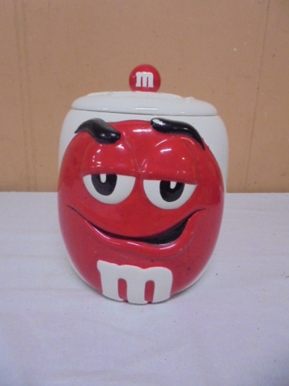 Ceramic Red M&M's Jar