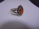 Ladies Sterling Silver & Mexican Opal Ring
