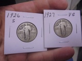 1926 S Mint & 1927 Silver Standing Liberty Quarters