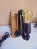 Industrial Style Pipe Wall Lamp w/ Edison Bulb