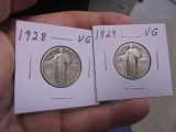 1928 & 1929 Silver Standing Liberty Quarters