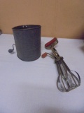 Vintage Bromwell's Measuring-Sifter & Hand Crank Mixer