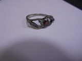 Vintage Ladies Sterling Silver & Ruby Ring