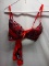 QTY 1 Black and red bra/ panty set, Size L