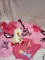 Small lot of dog shirts size S, M and squeak dog toy