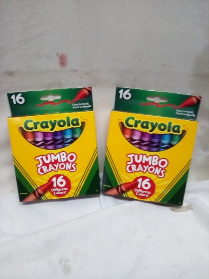 Crayola 16 Count Jumbo Crayons. Qty 2.
