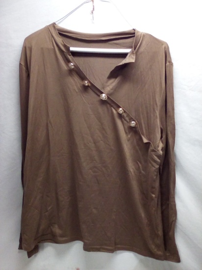 QTY 1 Brown Long sleeved shirt, size XL