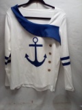 Qty 1 Blue and White Anchor Shirt – L