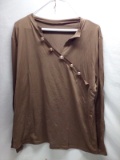 QTY 1 Brown Long sleeved shirt, size XL