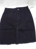 QTY 1 Black Knee length jean skirt, size L