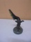 Double Brass Whale Figurine on Marble Base