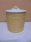 White  Ceramic Wicker Wrapped Cookie Jar