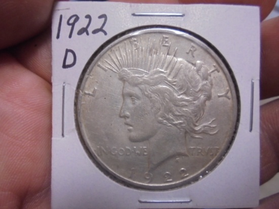 1922 D Mint Silver Peace Dollar