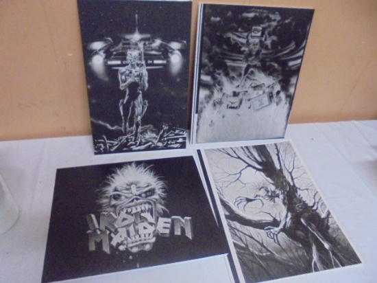 Group of 4 Iron Maiden Album Cover Prints