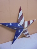 Large American Flag Metal Art Star