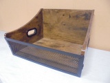 Rustic Style Vinyl Record & Wooden Storage Crate