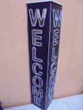 Metal Double Sided Flange Welcome Sign