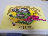 Metal Rat Fink Rat Child Sign