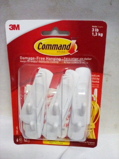 Command Damage Free Hangers. 3 lb max. Qty 6.