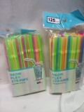 Neon Flex Straws QTY 2 125 count