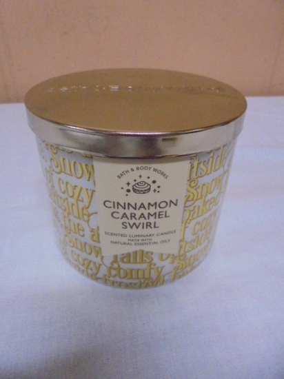 Bath & Body Works Cinnamon Carmel Swirl 3 Wick Jar Candle