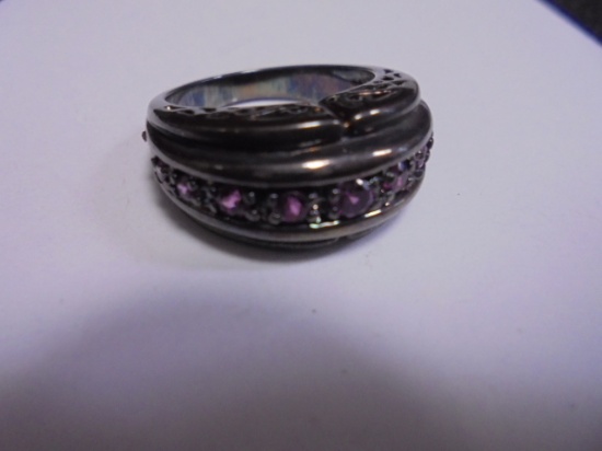 Beautfiful Ladies Sterling Silver Ring w/ Stones