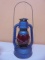 Vintage Dietz Blue Little Wizzard Lantern w/ Red Glass