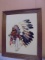 Hand Made & Framed Crenel Embroider of Native American Chief