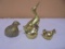 Brass Duck-Quail & 2 Chickens