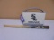 Chicago White Sox 6 Can Cooler w/ Center Freeze Pack & Small White Sox Bat